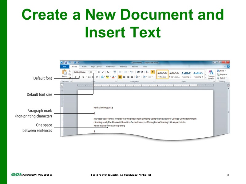 Create a New Document and Insert Text